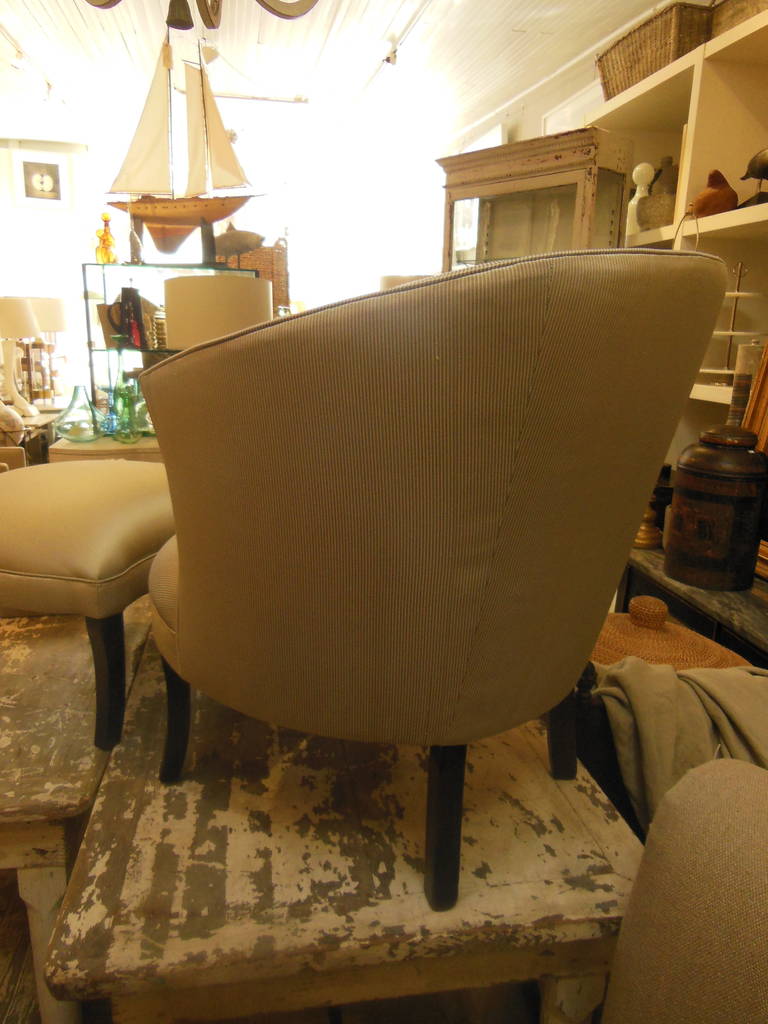 Mid-20th Century Vintage 1940s Armchair and Ottoman For Sale