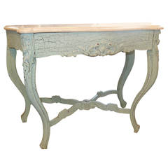 Charming Marble Top Console in Old Paint