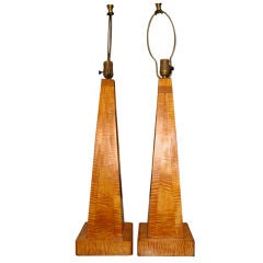 Pair Handsome Obelisk Lamps