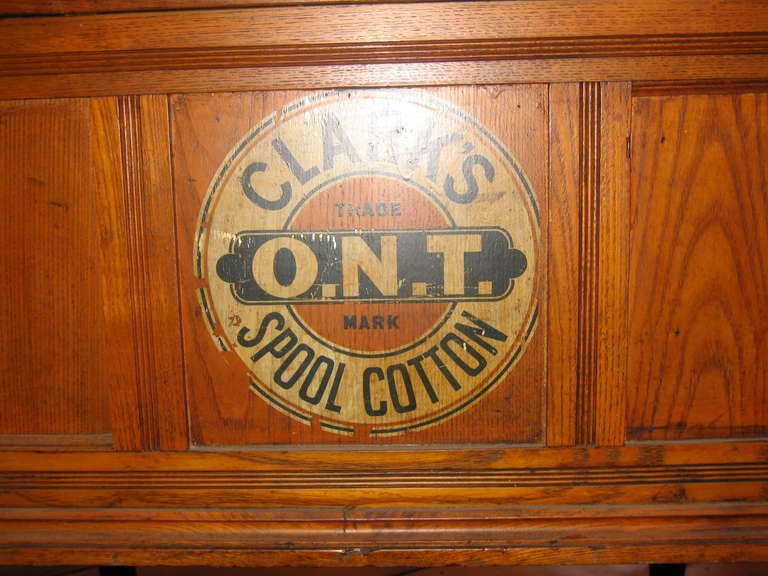 20th Century Clark's Thread Cabinet For Sale