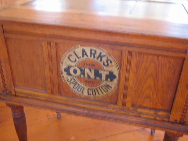 Oak Clark's Thread Cabinet For Sale