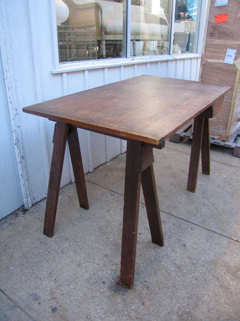 Work Table on Trestles In Good Condition In Sag Harbor, NY