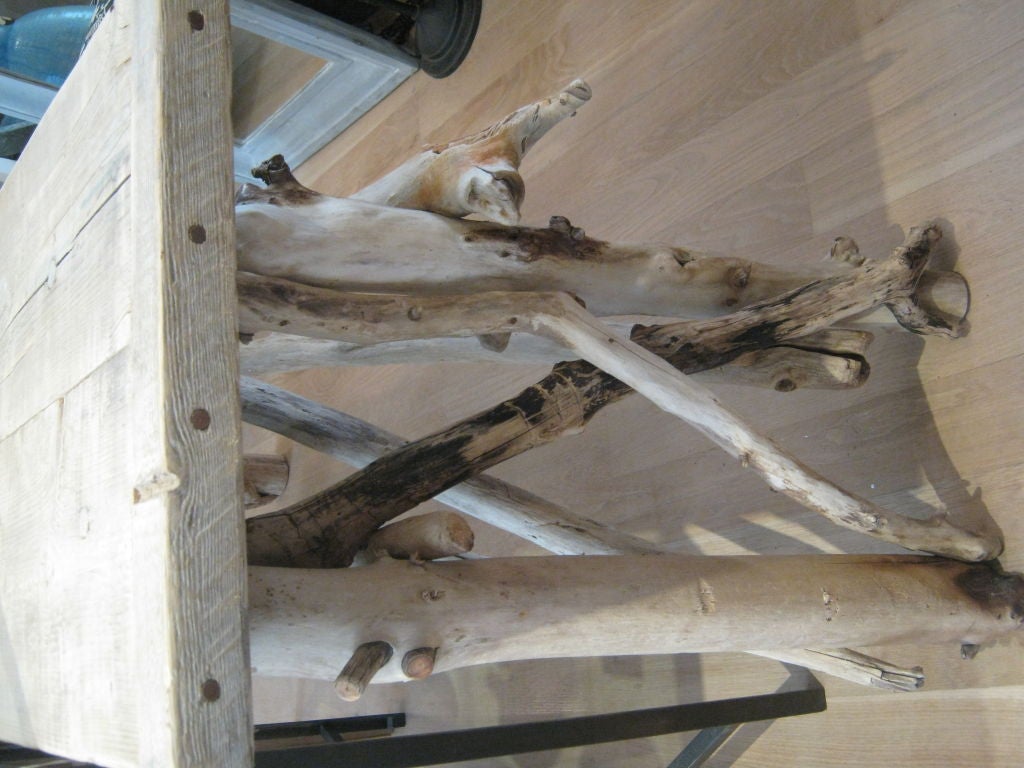 Handsome Bleached Driftwood Console Table For Sale 1