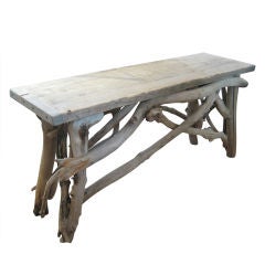 Handsome Bleached Driftwood Console Table