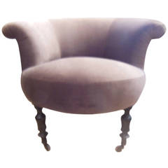 Antique Handsome Edwardian Chair in Velvet