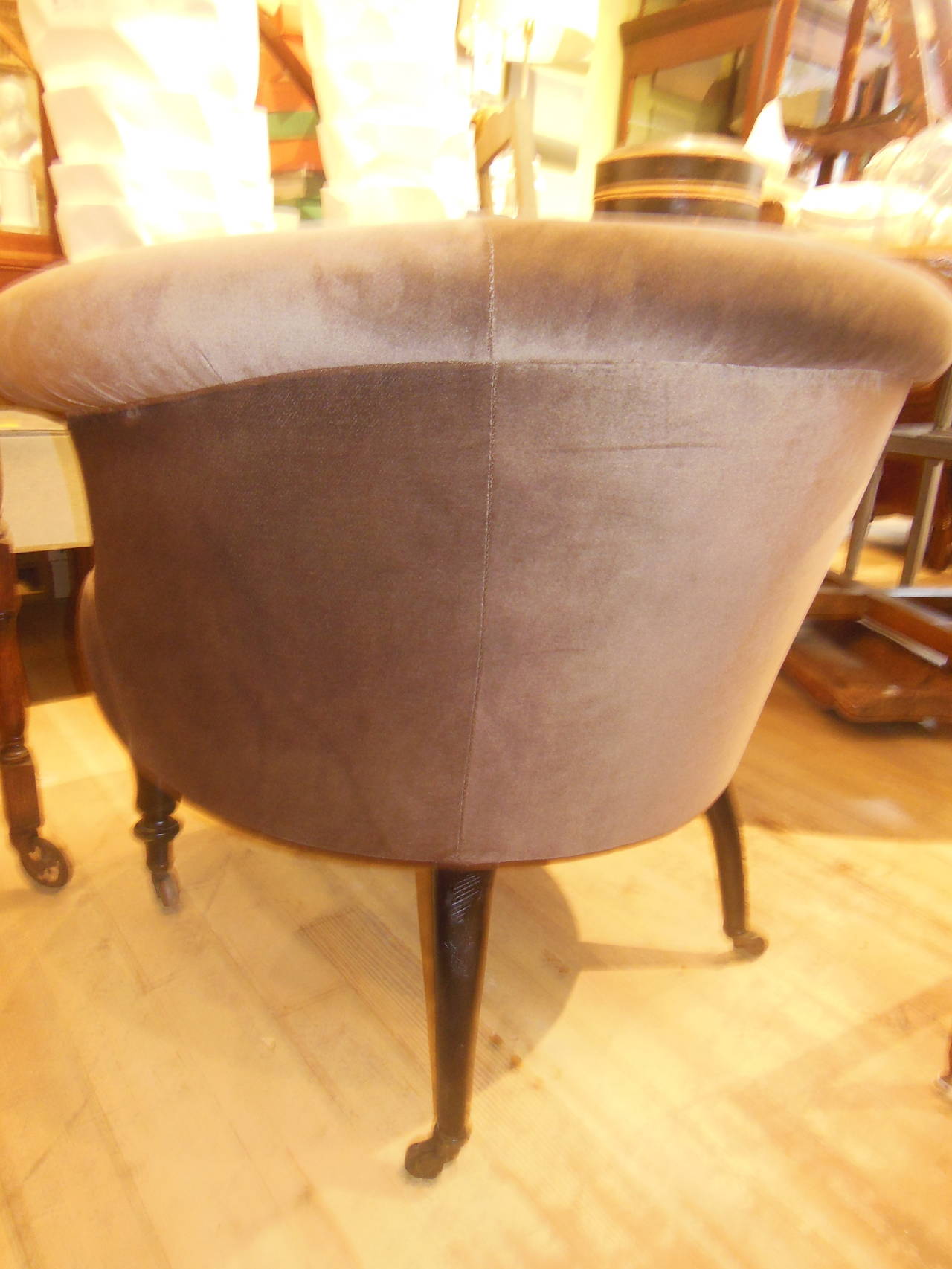 Handsome Edwardian Chair in Velvet For Sale 2