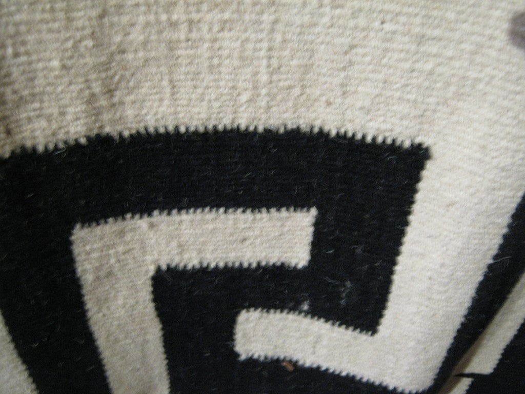 Black and Ivory Greek Key Flatweave Rug In Excellent Condition For Sale In Sag Harbor, NY
