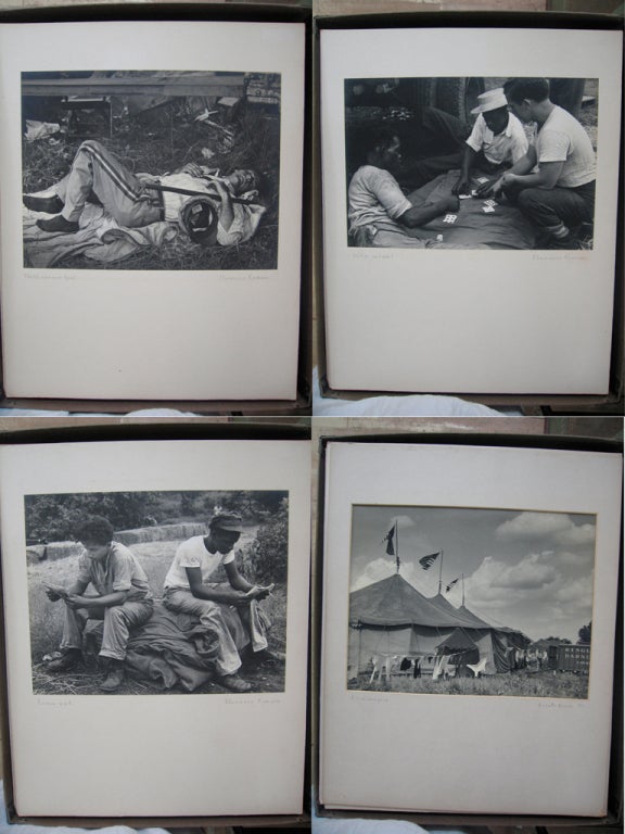 Fabulous collection of 23 vintage photographs of the Ringling Barnum  Circus including Emmet Kelly mounted on mattboard  exhibited widely in the 40s