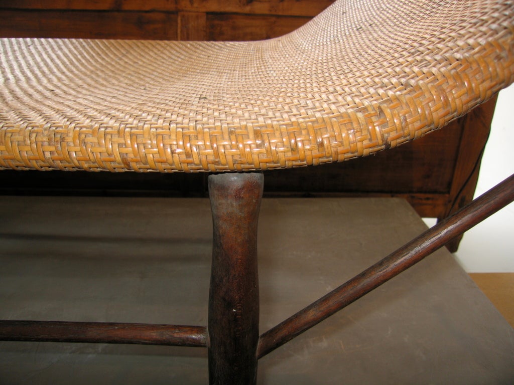 Mid-20th Century Vintage Woven Chaise