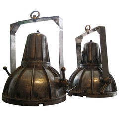 Antique Pair of Great Industrial Lights