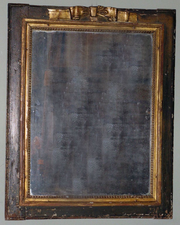 French Mirror with parcel guilt and nice early glass