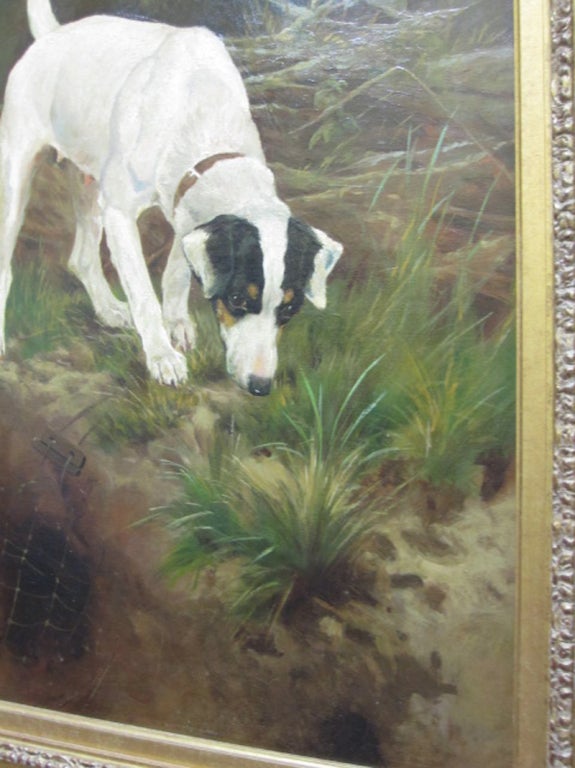 Arthur Wardle Painting of a Terrier. Titled 