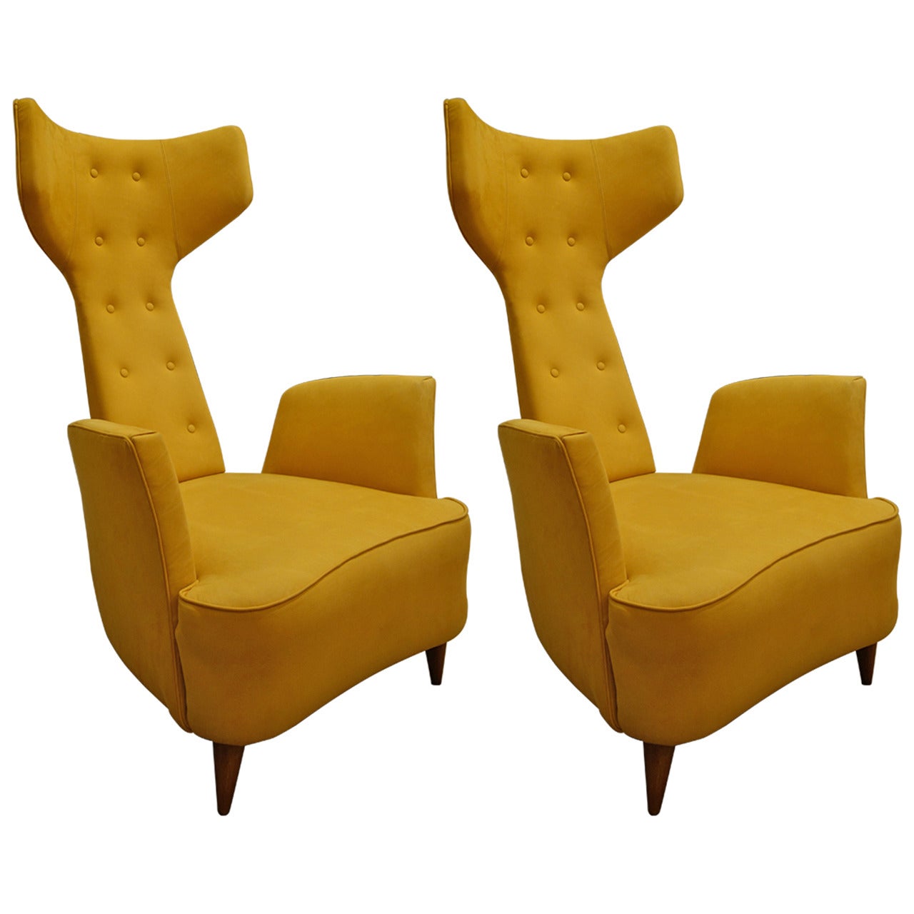 Pair Limited Edition Italian Pippo Pestalozza Style Contemporary Lounge Chairs