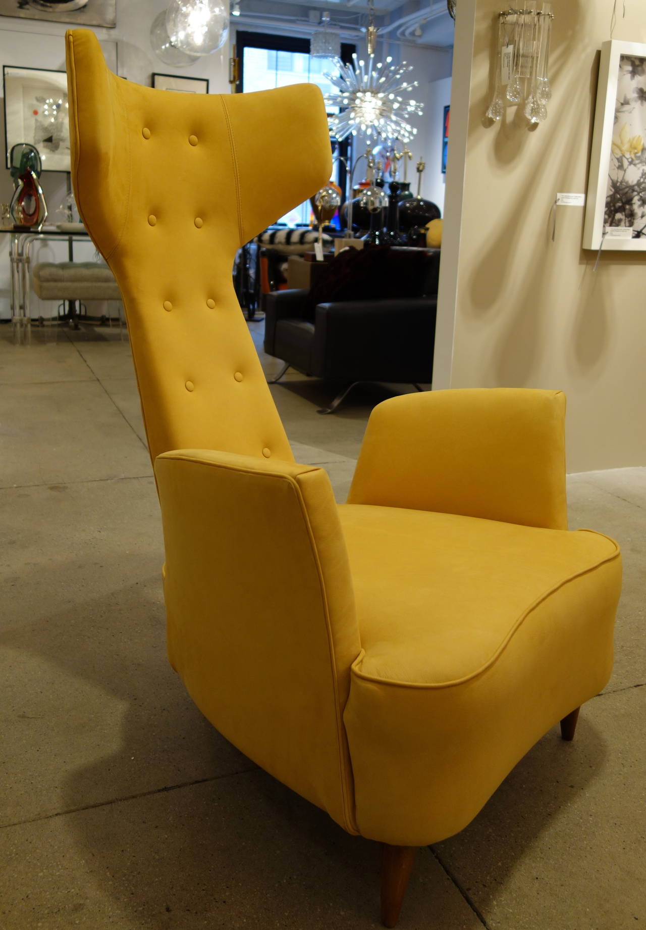 Mid-Century Modern Pair Limited Edition Italian Pippo Pestalozza Style Contemporary Lounge Chairs