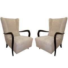 Large Pair Of Italian Mid-Century Armchairs
