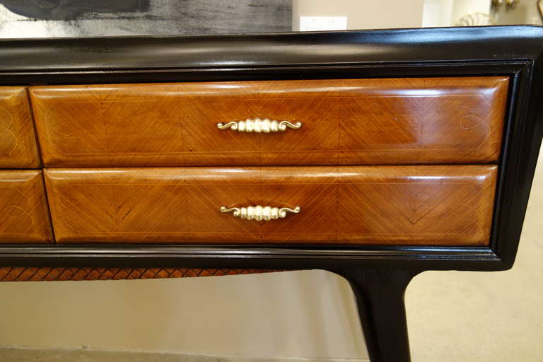 Mid-20th Century Italian Mid-Century Six Drawer Dresser, Sideboard, or Buffet