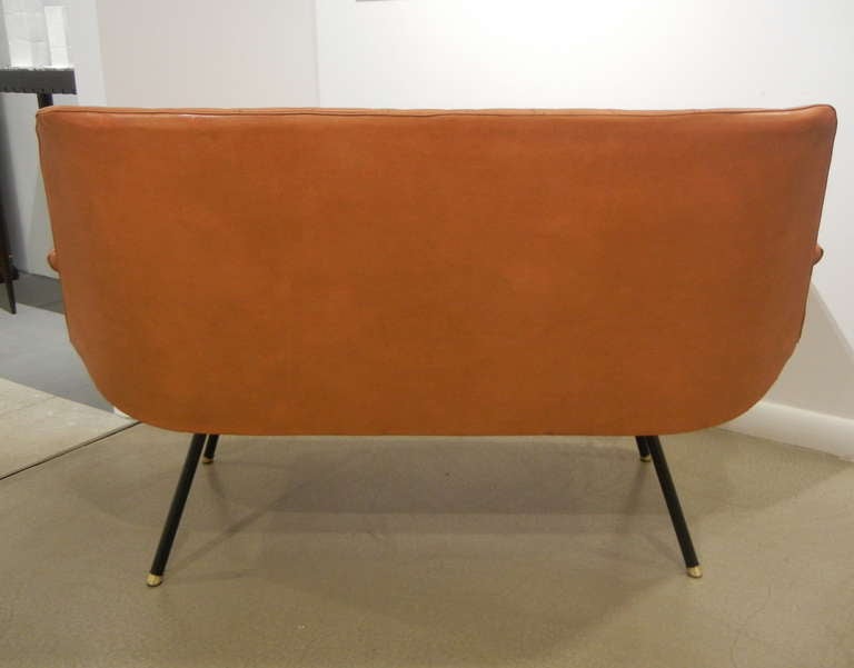 Italian Mid-Century Quilted Settee/Sofa In Excellent Condition In New York, NY