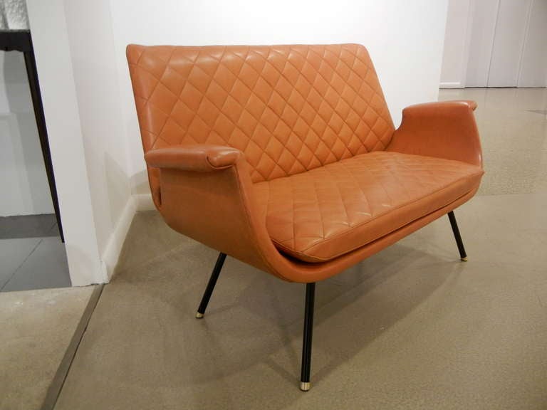 Mid-Century Modern Italian Mid-Century Quilted Settee/Sofa