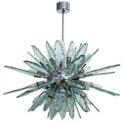 Italian Fontana Arte Style Sputnik Clear Glass 34" Diameter Chandelier 3