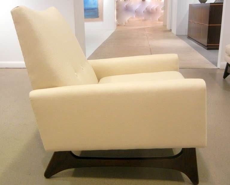 American Pair of Large Mid-Century Adrian Pearsall Club/Lounge Chairs with Ottomans