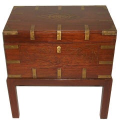 19th C Anglo-Indian 24" Document Box On Stand/Side Table