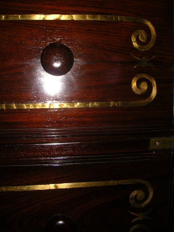 Inlay An Anglo-Indian Regency Brass Inlaid Chest Of Drawers