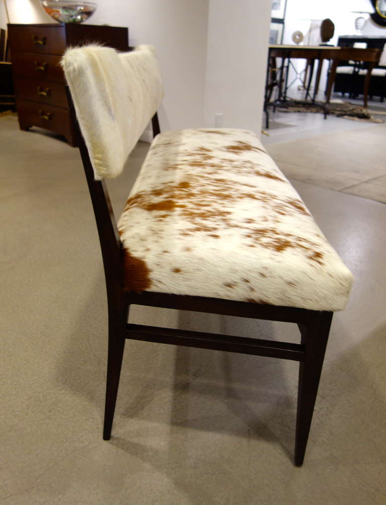 cowhide dining bench