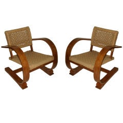 Pair Of Mid-Century French Armchairs By Audoux-Minet For Vibo