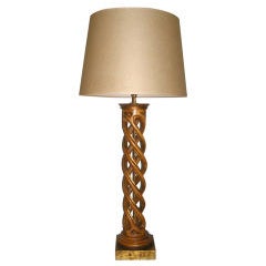 James Mont style 1950's Carved Helix Table Lamp 3