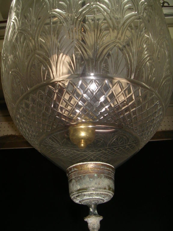European 19th C Anglo-Indian Large  Bell Jar Lantern