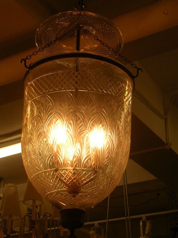 19th C Anglo-Indian Large  Bell Jar Lantern 1