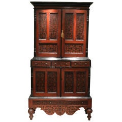 Colonial Dutch Mahogany Cabinet Inlaid With Ebony 3
