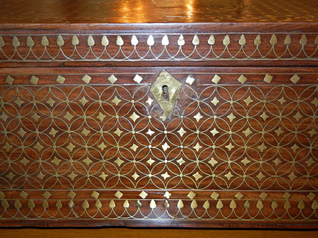 19th Century Anglo-Indian Brass And Copper Inlaid Box 1