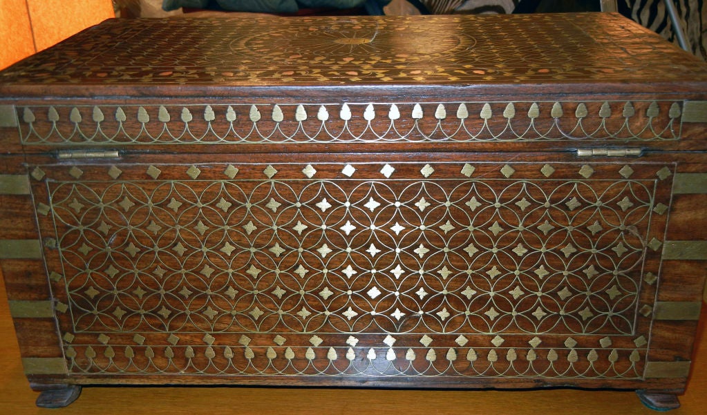 19th Century Anglo-Indian Brass And Copper Inlaid Box 2