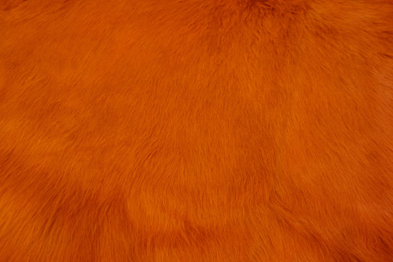 Orange Longhair Cowhide Rug At 1stdibs
