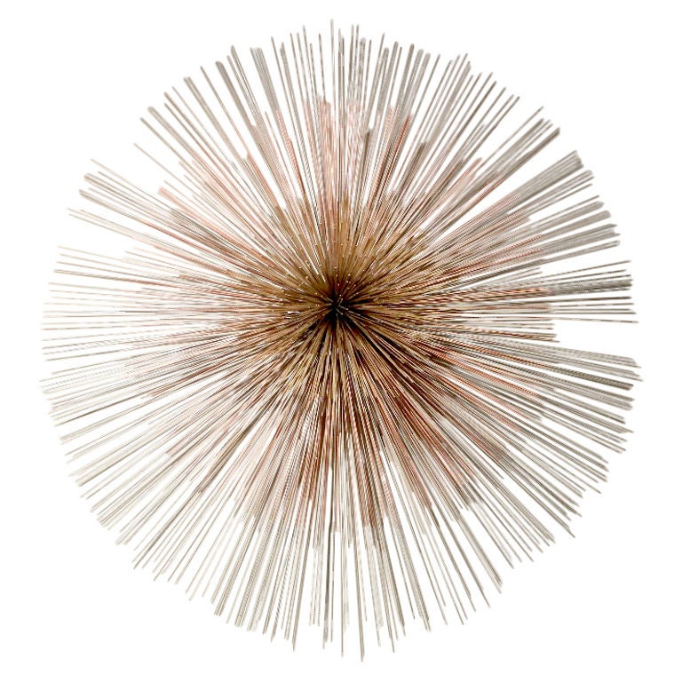 Signed Curtis Jere Mutl-Toned Starburst Metal Wall Sculpture