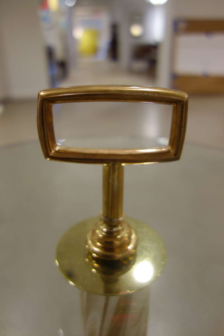 Mid-20th Century Single Mid-Century Italian Gold, Fluted Murano Glass Tripod Side or End Table