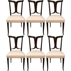 Set of Six Italian Mid-Century Dining Chairs