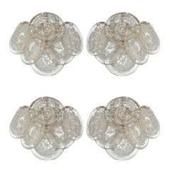 Two Pairs of Mid-Century Vistosi Murano Glass Sconces