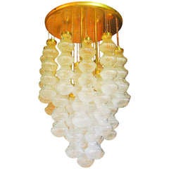 Italian Mid-Century Cedenese Murano Glass & Brass 3 FT. Chandelier, 5