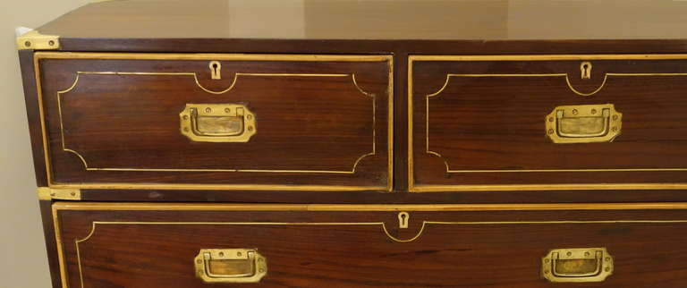 19th Century Anglo-Indian Two Part Campaign Chest In Good Condition In New York, NY