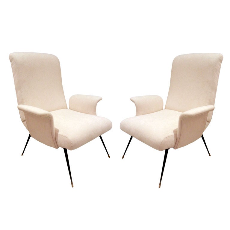Pair of Mid-Century Italian Lounge/Club/Armchairs