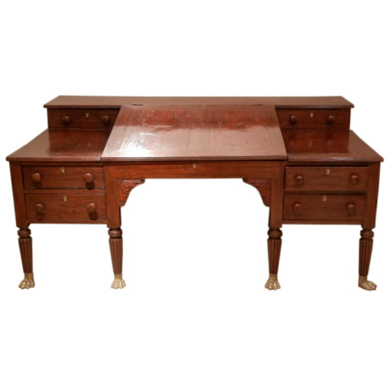 19th Century British Colonial/Anglo-Indian Architects Desk For Sale