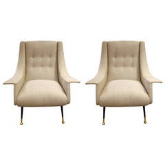 Pair of Mid-Century Italian Sculptural Lounge Chairs