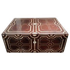 A Grand Dutch Colonial Box With Geometric Bone Inlay From India