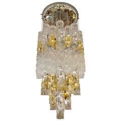 Mid-Century Italian Murano Glass Chandelier By Venini