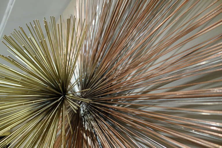 American Signed Curtis Jere Multi-Toned Metal Starburst Wall Sculpture