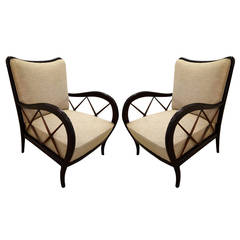 Pair of Italian Mid-Century Paolo Buffa Style Armchairs