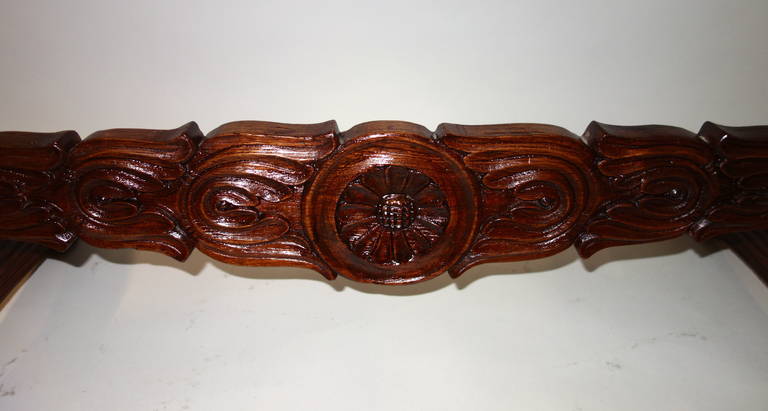 19th Century Anglo-Indian Carved Rosewood Desk or Sofa Table For Sale 1