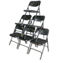 Vintage SET OF 6 STEEL FOLDING CHAIRS